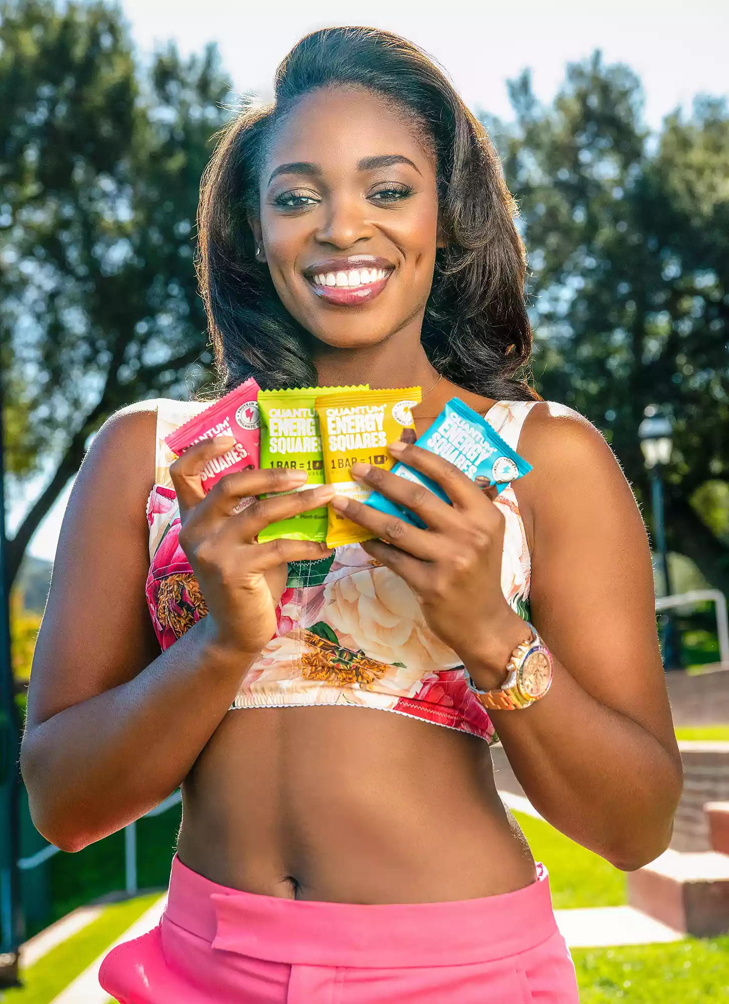 Sloane Stephens with Quantum Energy Squares product.